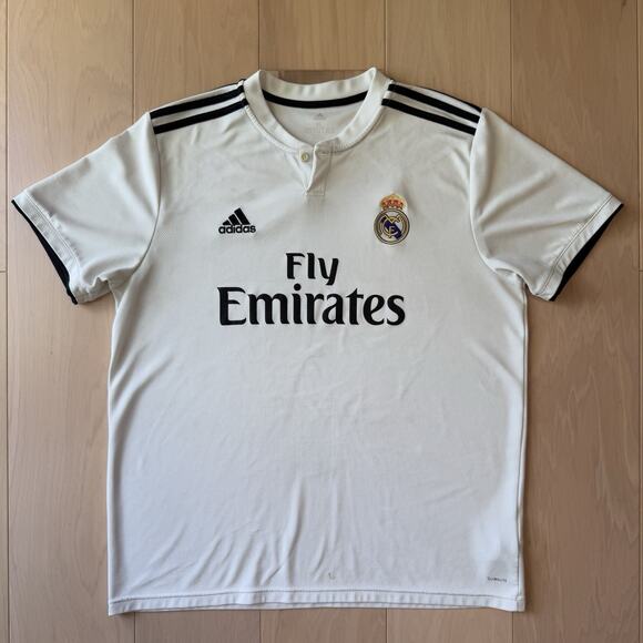 Real Madrid Jersey XL WhiteAdidas Sportswear Ronaldo Soccer Fifa World Cup - Picture 2 of 9